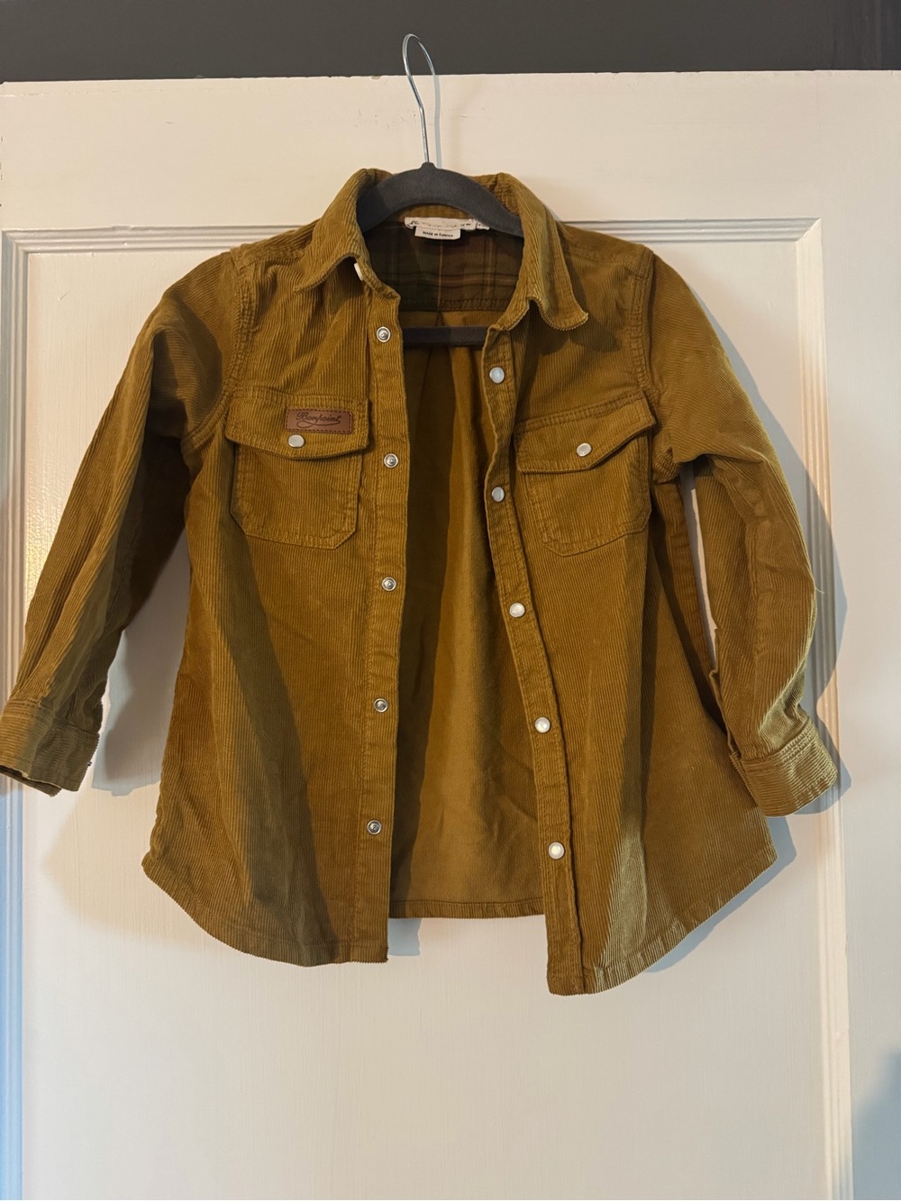 Bonpoint Boys Corduroy Snap Shirt Jacket Size 4A Caramel Worn Once